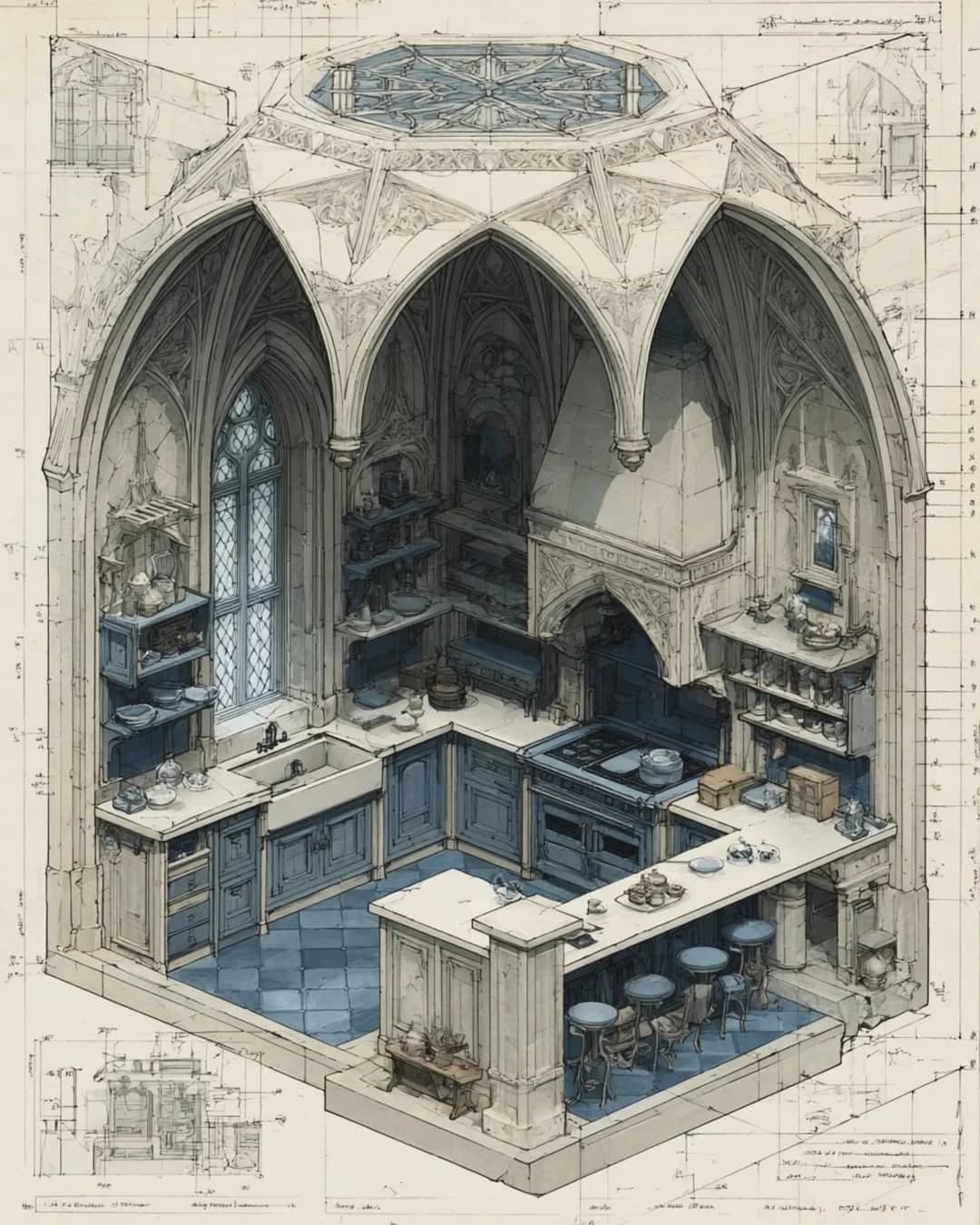 Architectural blueprints and planning for a DC home renovation