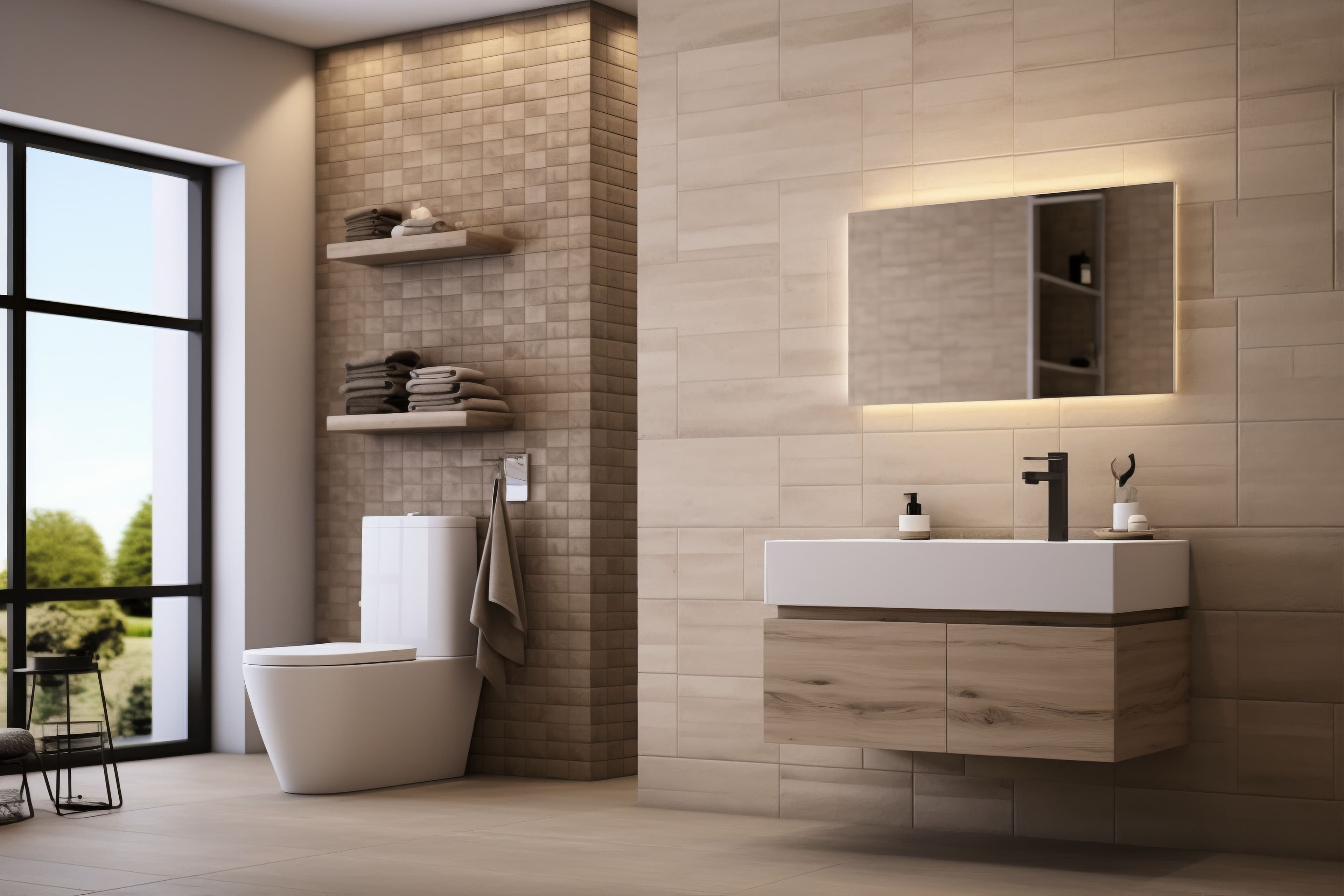 Luxury bathroom remodel in Washington DC home featuring modern fixtures and custom design