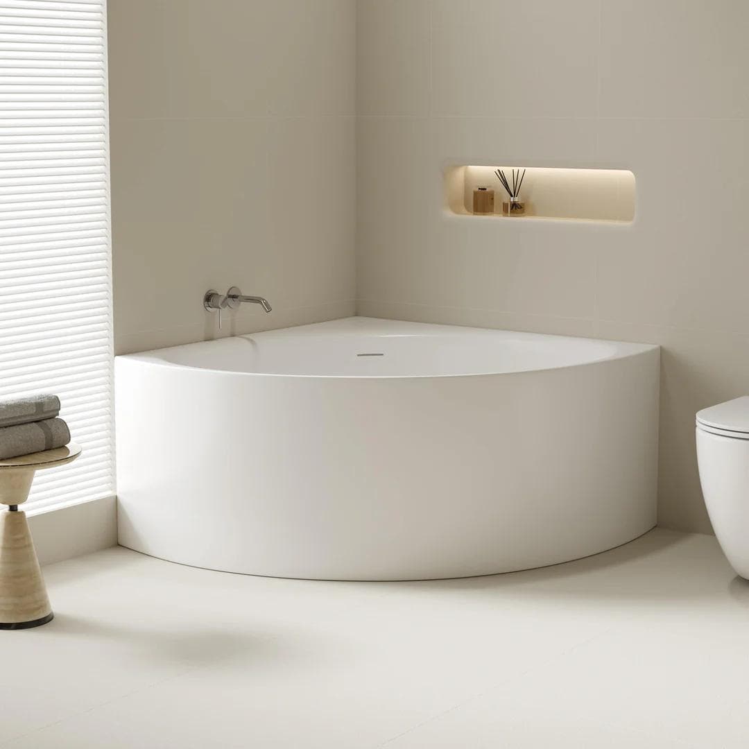 Custom bathroom remodeling design with a freestanding bathtub in a modern DMV home